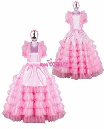 Afsluitbare Satinorganza Sissy Maid Long Dress Cross Dressers Cilormade9197743