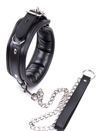 Collier de chien d'esclaves verrouillable Bondage Bondage ceinture en cuir dans les jeux pour adultes pour couples Fétisan Sex Products Toys for Women and Men Y19752193