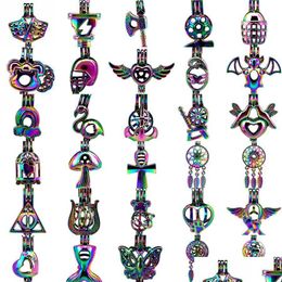 Médaillons 500 Style Pour U Choisissez - Arc-en-Ciel Couleur Perle Cage Amour Perles Oyster Montages Médaillon Ouvert Pendentif Drop Delivery Jewelry Neckla Dh5Zx