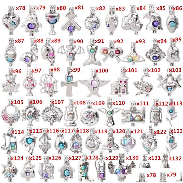 Médaillons 600 modèles pour vous choisissez -Pearl Cage Perles Médaillon Pendentif Aroma Huile Essentielle Diffuseur DIY Collier Boucles D'oreilles Bracelet Drop D Dhdpi