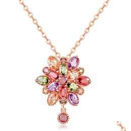 Médaillons Meilleure vente strass cristal collier coréen couleur Zircon Rose or fabricants ventes directes pour les femmes Drop Del Dhgarden Dh6H7