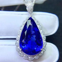 Médaillons Saphir bleu ou collier de quartz rose naturel pendentif par bijoux 18ct grande pierre précieuse en argent sterling 925 pour hommes femmes J2101201