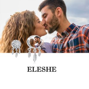 Medaillons ELESHE Zirkonia Dreamcatcher Charm Kralen Fit Originele Armband 925 Sterling Zilver Aangepaste Foto Vrouwen Fijne DIY Sieraden