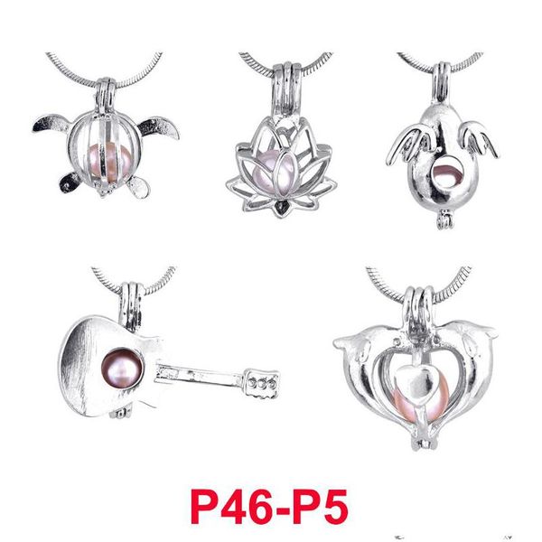 Médaillons Usine Vente en gros directe 300 modèles pour votre choix Cages de médaillon Love Wish Pearl / Gem Beads Oyster Pearl Montages Cag Dhaqp