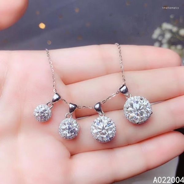 Medallones KJJEAXCMY joyería fina 925 plata esterlina incrustaciones Mosang diamante piedras preciosas damas colgante collar elegante soporte detección