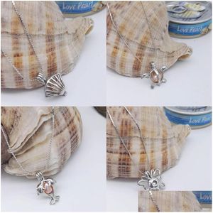 Lasetten Love Pearl Cages Hangers Ketting Opening Shells Turtles Dolphin Butterfly Charms kettingen voor vrouwen Fashion Drop levering J DHMMC