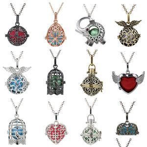 LACKET Meer ontwerpen Birdcage olifant uil Lave Bead Cage Pendant Essentiële oliediffuser Landet Mexicaanse engel Bola Chime Ball voor Dr. Dhpw6