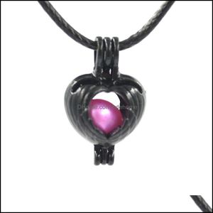 Médaillons Colliers Pendentifs Bijoux 63 modèles pour votre choix - Cages de médaillons noirs Love Wish Pearl / Gem Beads Oyster Pearl Montages Chris