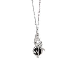 Médaillons Original Sier bijoux S925 Sterling perle Cage pendentif femelle médaillon sirène pour bricolage support vide accessoires Drop Dhgarden Dhb6J