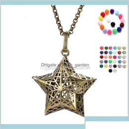 Versets Pentagram Pearl Accessories Huile essentielle Colliers de diffuseur Pendre cage cage 09CGL