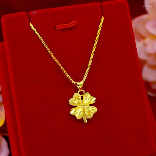 Médaillons Pure18K Or Jaune Pendentif Collier Simple Mini Plume Cadeau De Noël Vraie Chaîne Pour Les Femmes Fine Jewelry