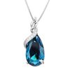 Versets Sapphire Collier pendentif en pierre précieuse Femmes Femmes Blue Crystal Aquamarine 18K Chaîne de ton de ton or blanc Party Bijoux Bijoux cadeau