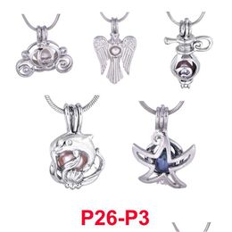 Médaillons Vente 300 Designs Perle Cage Pendentif Collier Amour Wish Naturel Avec Oyster Mix Design Drop Delivery Jewelry Neckla Dhgarden Dhesy