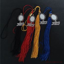 Médaillons sublimation blanc 2023 graduation chapeau glands charmes transfert impression consommables 20 pièceslot 230612