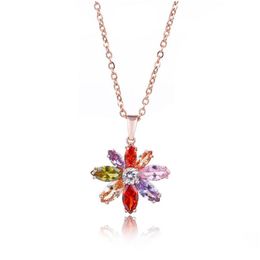 Médaillons En Gros 3A Haute Qualité Zircon Collier Fleur Pendentif En Cristal Chandail Chaîne Fabricants Vente Directe Drop Delive Dhgarden Dhdck