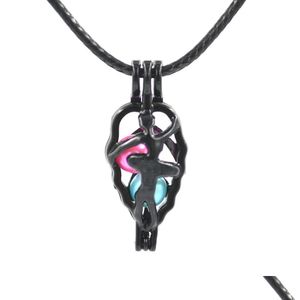 Médaillons En Gros Black Pearl Cages Mode Amour Souhait Pendentifs En BK Femmes Enfants Cadeaux De Vacances Collier Sans Chaînes Drop D Dhgarden Dhs3B