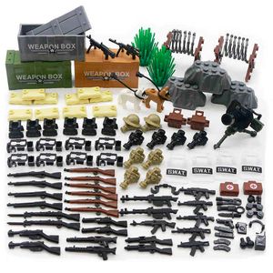 Verrouillage des accessoires d'armes militaires pour les pièces de figurines blocs de construction soldat de l'armée MOC briques pistolet de Police SWAT assembler des jouets modèles Y1130