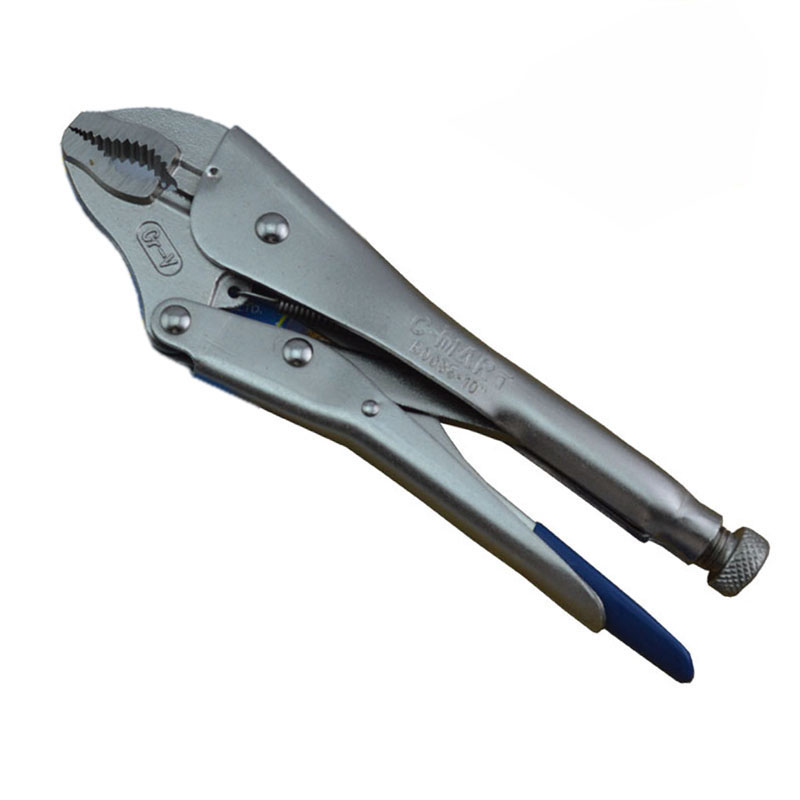 Alicate de travamento alicate de aperto de aço crv ferramentas manuais de chapa de metal braçadeira de soldagem pinça de boca redonda 7 ou 10 polegadas b0035