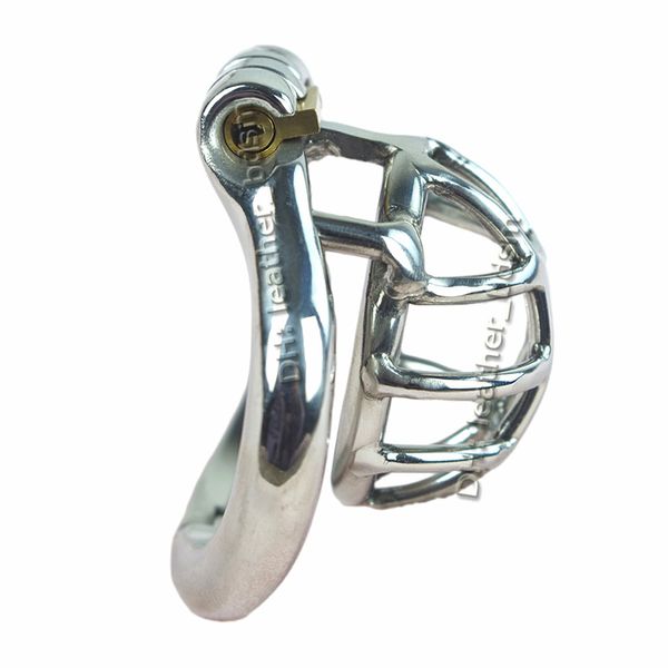 Cage de chasteté masculine en acier inoxydable verrouillable, Super petite Cage à coq en métal avec anneau de pénis en arc, jouets sexuels pour hommes