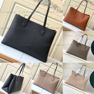 LockMe Shopper Bolso tote de cuero granulado Herrajes dorados Cierre giratorio Bolsillo central con cremallera Bolso de mano Monedero Diseñador de lujo bolsos marrones negros bolsos de moda