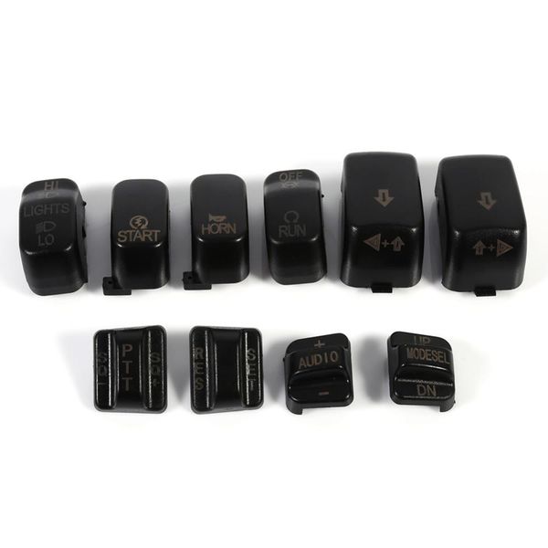 Cerraduras Car-Styling Calidad prometida 10 piezas Interruptor de control manual Botones de carcasa Tapas para Harley Touring Electra Glide Estilo NEGRO