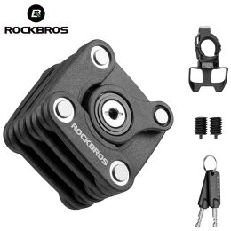 Locks Rockbros Hamburg Lock Bicycle Locks Anti Theft mini cadena plegable Lock MTB CHICE CLACE CLOQUEO Ciclismo Accesorios