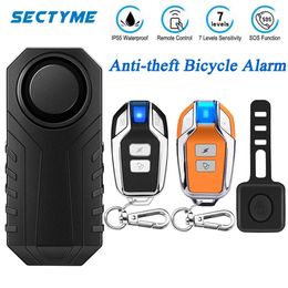Verrouille la sectyme alarme de vélo corne sans fil imperméable Antitheft Remote Control Vibration Alarme pour le scooter électrique de moto de vélo