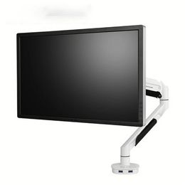 Loctek Q7 Monitor Stand Wit Desktop Gasveerhouder Mount Arm Volledige display met twee USB-poorten