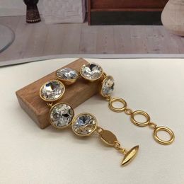 Loe Pulsera Diseñador Joyería, 3 círculos de oro más 6 joyas de diamantes, pulseras seleccionadas para regalo