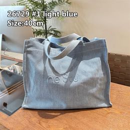 Tote Bag denim blauw grote letter klassieke logo tassen boodschappentassen grote capaciteit 40 cm