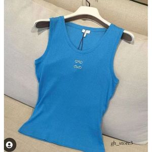 Loe Women Designer Sexy Loeweee Shirt Fashion Summer Stret Stretch Charm Bleu Bleu T-shirts femme LETTRE DE LETTRE