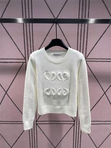 Loe Womens Jumper Knitwear Pulls Femmes Mode Automne Hiver Laine Mélanges Crochet Lettre À Manches Longues Casual Classique Pull Tops Femme Vêtements De Marque