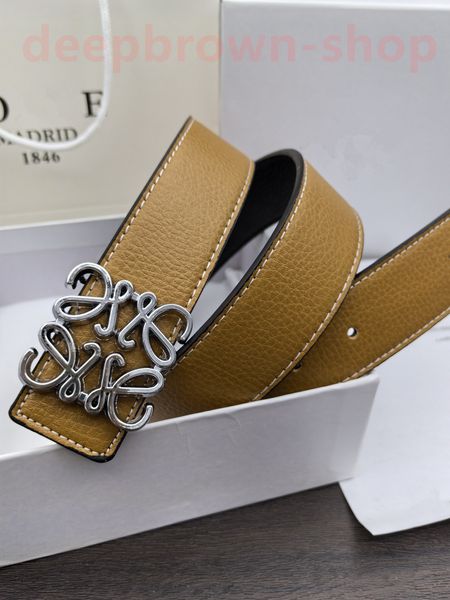 Loewe Designer Belt Mens Belt Luxury Beltes pour homme Designer Gold et Silver Cintura Belts pour femmes Designer Largeur 3,8 cm Head Stripe Douppe-côté décontracté Loewe 640