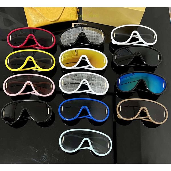 Loewe Gafas de sol de diseño Máscara de ondas Gafas de sol Loewee Gafas polarizadas de gran tamaño Fibra de acetato Hip Hop Gafas de sol clásicas de lujo 313