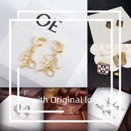 Loewe Jewelry Designer Gold Stud Orees Oreads for Womens Geometric Silver Earge Brow Bielry Fashion Oreau Strads Hoop Loewew Woman Woman Designers Love Gifts 119