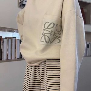 Loewe Sweater Designer Luxe Mode Dames Hoge kwaliteit Originele Tag Pocket Jacquard Totem Knitwear Herfst en Winter Nieuw paar