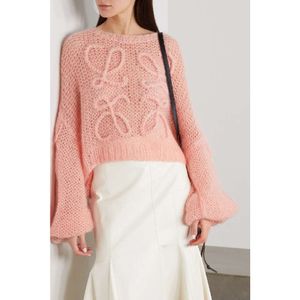 Loewee Sweater Designer Luxe Mode Dames Dezelfde Stijl Dama Haimao Grove Stok Naald Pure Hand Geweven Gebakken Deeg Twists Trui Voor Vrouwen 9109
