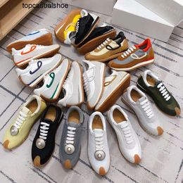 Loeweelies Loewss Lowes Shoe Casual Shoes Casual Spanish Spanish Saped Nylon Platform Designer Sneakers Flow Runner Shoe Lace Up Sneaker Rubber Wave Wave Sole Soptt Shoes