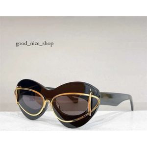 Loeweve -bril zonnebril voor vrouw loe zonnebril acetaat vlinder grote frame loeweglasses gele rijspiegel bril D940