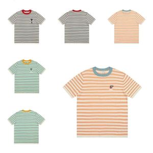 Loeweve T-shirt Designer Tee Tee Luxury Fashion Mens T-shirts High Summer New Striped Brodery Mens and Womens Tricoted Short à manches