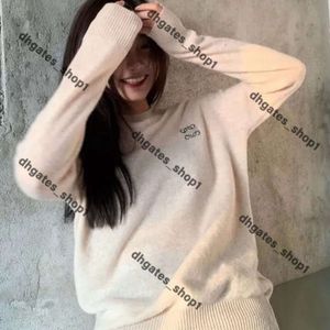 Loewew jas loeweee top loewesweater ontwerper trui oversized gebreide regenboog loe trui dames strepen contrast pullover sweater casual losse jumper 941