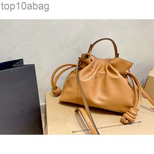 Loewew Loeweee Bag Cowhide Pull Luxury Corde Fold Fold Flamenco Women Bag Sac Underar
