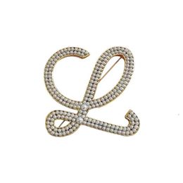 Loews Broche Diseñador Moda De Lujo Mujeres Pines De Calidad Original Industria Pesada Estilo Francés Metal Suave Perla Letra L Traje Sentido Exquisito Y Avanzado