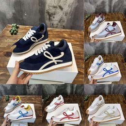 Loewsshoes baskets Flow Runner Sneakers Designer Mens Womens Casual Shoes Retro Nylon Suede Lace Up Sneaker Luxury Chaussures Taille35-45