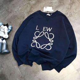 Loewve pull créateur de mode marque femme LOE brodé en trois dimensions lettre cerceau pull pour hommes et femmes