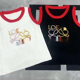 Loewve débardeur de créateur de mode sans manches chars pour femmes camis été nouvelle lettre colorée brodée tricot top rond cou polyvalent