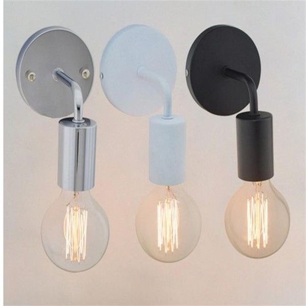 Loft American Vintage Wall Lampes Industrial Indoor Lighting Lampes de chevet Lights Wall For Home Decoration E27 Black White Color254S