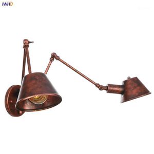 Loft Decor Industrial Retro Wall Lights For Home Slaapkamer Trap Mirror Licht 2 koppen Swing lange arm Vintage Lamp SCONCE