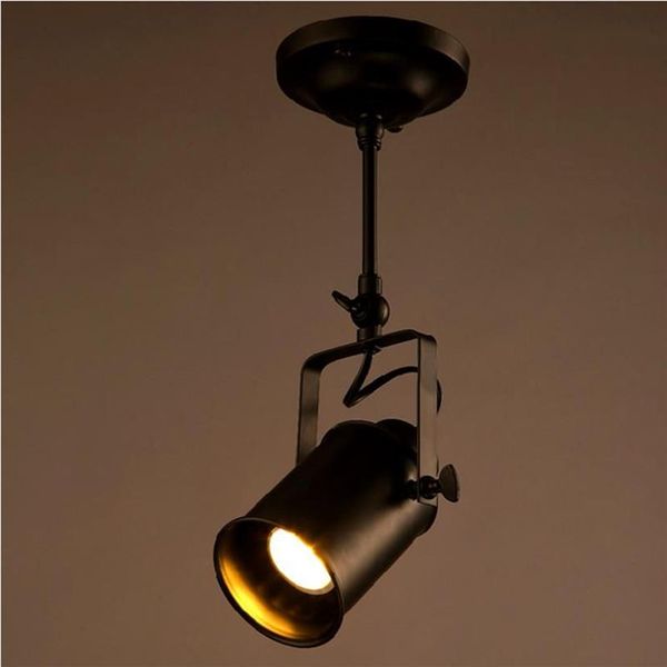 Luces de pista LED Vintage para Loft, lámparas de techo de hierro forjado, foco para barra de ropa, iluminación Industrial de estilo americano 306b