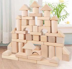 Cubo de troncos, 100 bloques grandes de madera maciza para niños de 1-2-3-6 años, se pueden mordisquear regalos